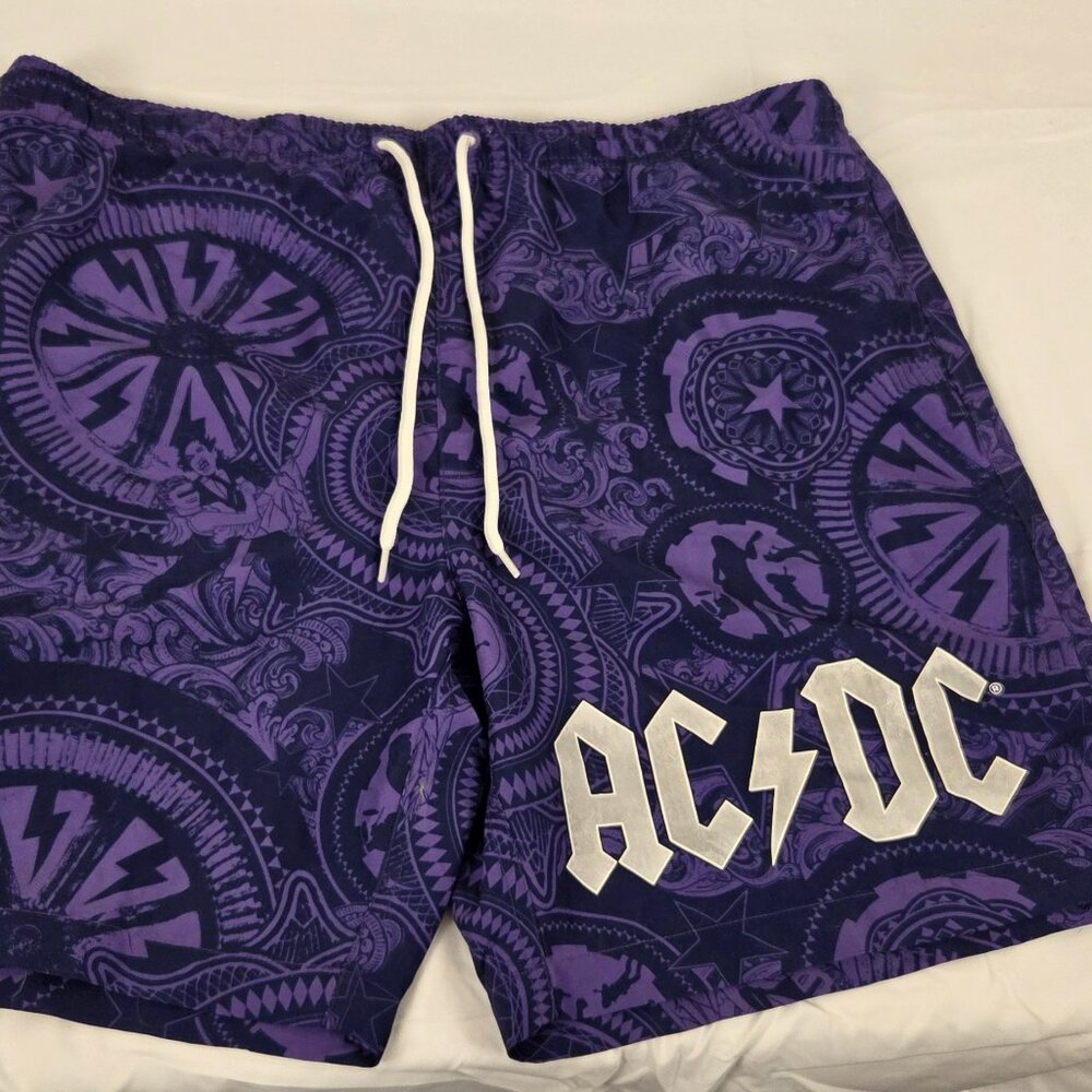 Official AC/DC Purple Swim Trunks Board Shorts L